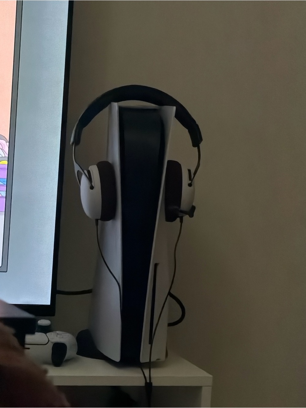 PlayStation 5 Console with White Over-Ear Headset